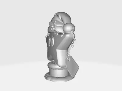 Festive Star Ornament Christmas Mario Star with Santa Hat  3D print model