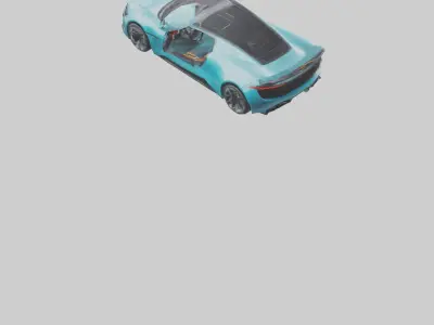 Electric Sports Car model Low-poly 3D model