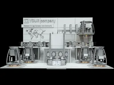 Booth Exhibition Stand a502a  3D model