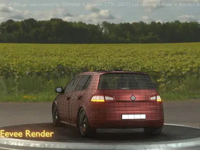 City Car 80 Compact Class Type-C Brown Low-poly 3D model