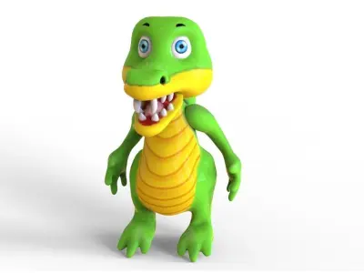 Crocodile Cartoon Low-poly 3D model