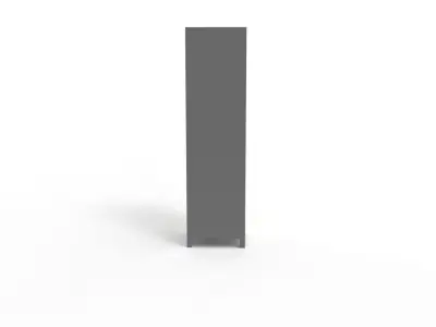 METAL CABINET-SINGLE LONG-TWO COVER-GRAY AND GREEN Low-poly 3D model