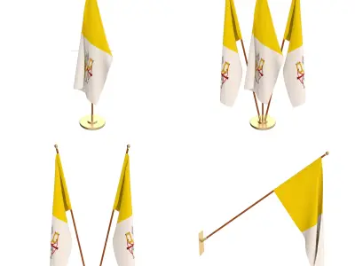 Vatican Flag Pack 3D model