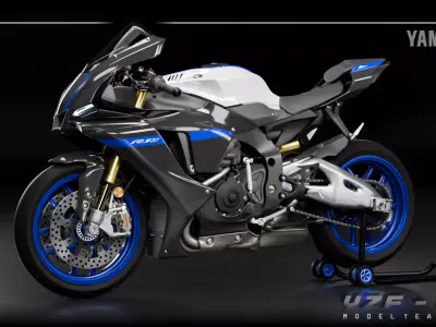 Yamaha R1M 2022 - Performance Black Low-poly 3D model