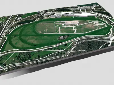 Longchamp racecourse Paris France 3D model