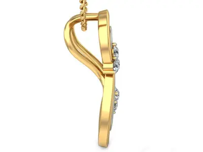 Solitaire Women Pendant 3dm STL OBJ FBX Renders Details 3D print model 59