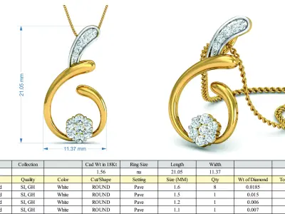 Diamond Locket Set 3D print model 24