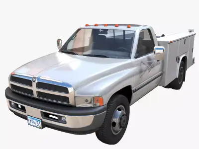Dodge Ram 1995 Service Truck Low-poly 3D model
