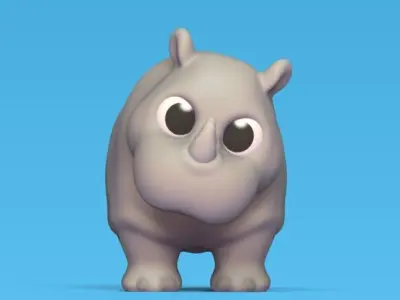Rhino Cartoon 3D print model