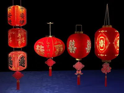 Chinese red lantern  3D model 41