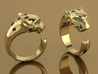 Panthere RIng Gold  3D print model