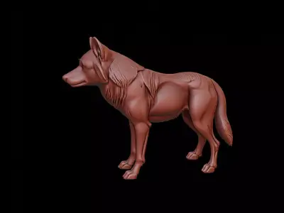 Wolf Animal Sculpture 3D print model buy