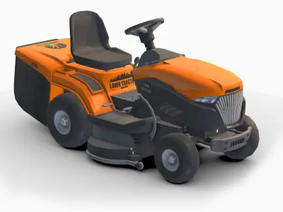 Lawn Tractor Low-poly 3D model