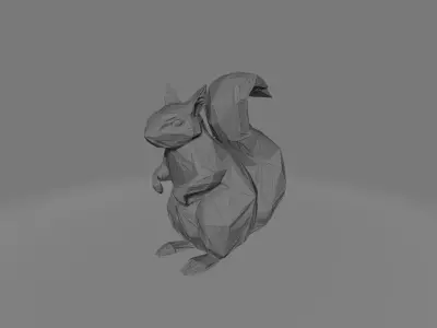 Low-Poly Squirrel Sculpture  3D model