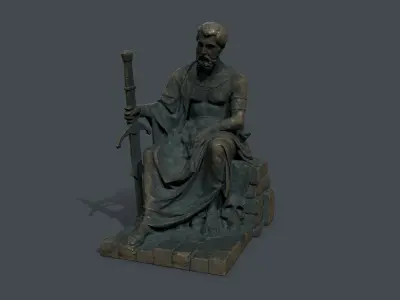 Man Statue 2 Low-poly 3D model