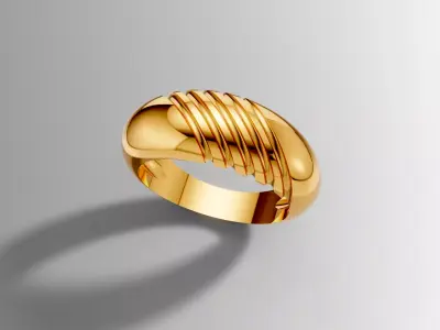 Golden Groove Ring 3D print model