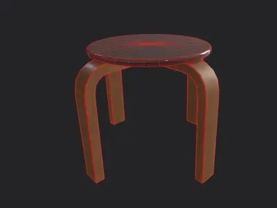 QuadStool 26cm Low-poly 3D model