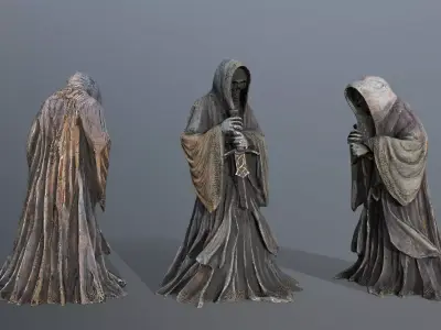 Dark statue Low-poly 3D model