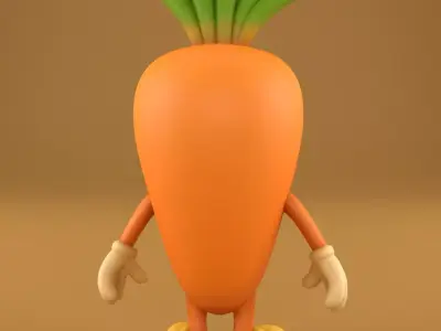Cheerful Carrot 3D Print STL with 3 Interchangeable Bases 3D print model