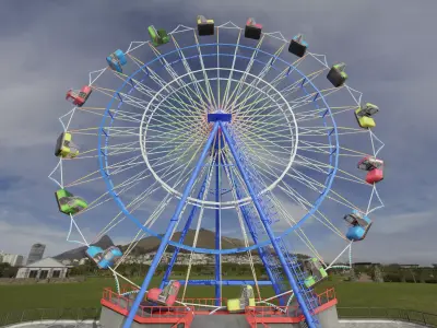 Skydiver Ride  -  Animated  Low-poly 3D model