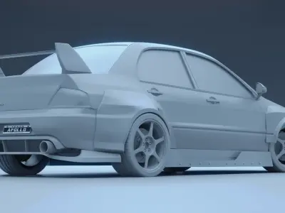 High-Poly Mitsubishi Lancer EVO VIII 3D model