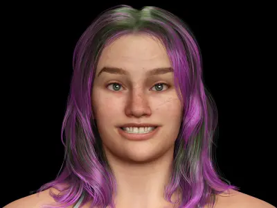 Muscular Women Full Rigged Low-poly 3D model