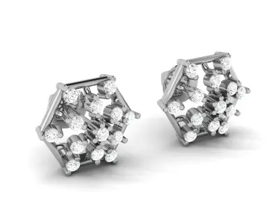 Women Studs Earrings 3dm STL FBX OBJ Render Detail 3D print model order