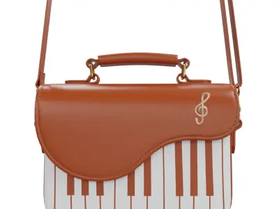 Piano Key Pattern Square Bag Low-poly 3D model