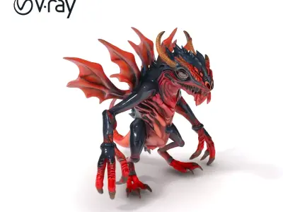 Fierce Dragon Creature Model Pack Low-poly 3D model