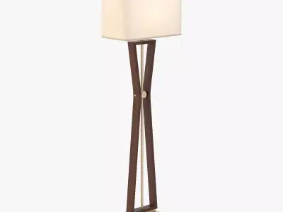 Benzara Classy Styled Wood Stainless Steel Floor Lamp 3D model