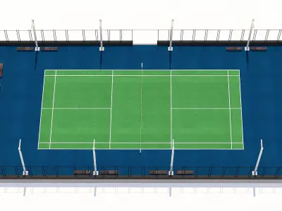 Tennis court Low-poly 3D model get
