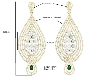 Luxury earrings  for 3D printing 3D print model