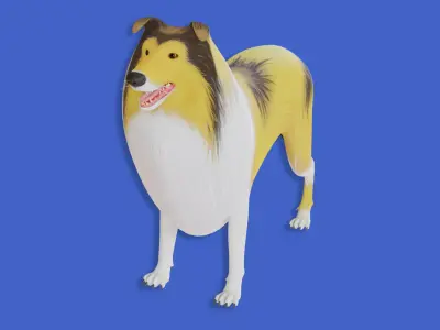 Dog toon style 3 Low-poly 3D model