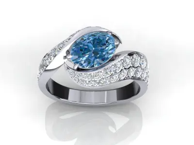 Ocean Eye Ring P-01-369 3D print model