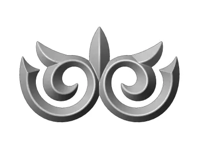 Floral decoration onlay and relief 3D print model