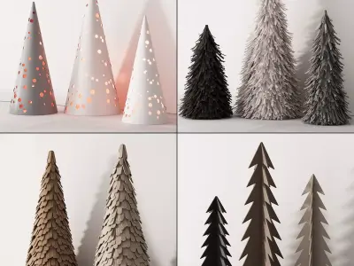 238 happy new year 02 modern christmas trees 02 3D model
