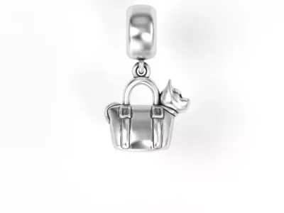 Bag with Dog Charm 3D print model