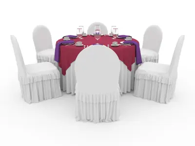 Banquet Table and Chair 42 3D model