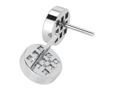 Circle Stud Diamond Earring 4062 3D print model