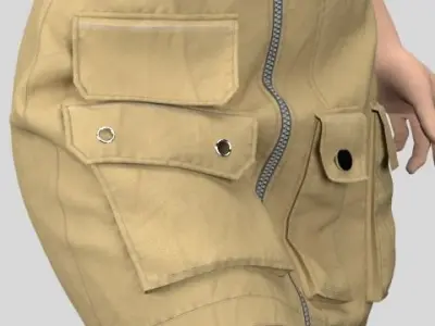 Women Mini Skirt and Sport Bra - 35 Marvelous Designer and Clo3D 3D model