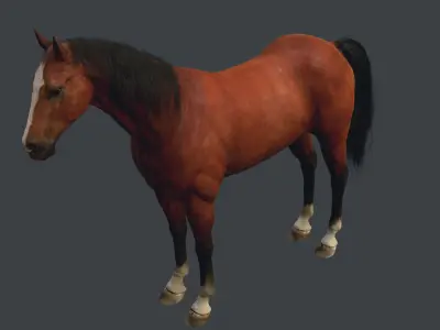 Game Horse up Low-poly 3D model
