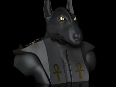Dog Bull Terrier  Anubis Bust  3D print model