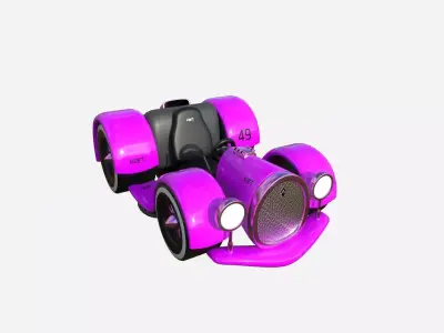 Cartoon Kart E05 Pink - Vehicle Racing Design Low-poly 3D model