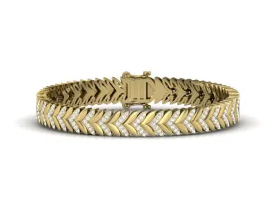 bracelet chevron in rose gold 3D print model