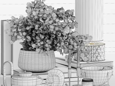 Decorative Set 023 Low-poly 3D model