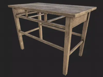 Wooden Table 1 PBR Low-poly 3D model
