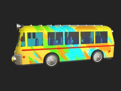 Bus cartoon 3D model by LisaDo