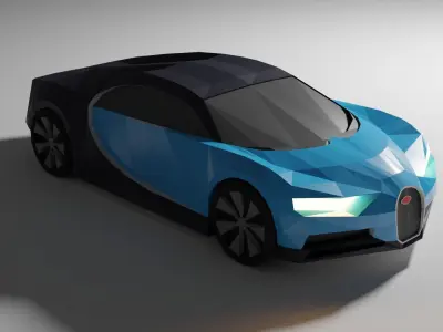 Low Poly Bugatti Chiron Low-poly 3D model