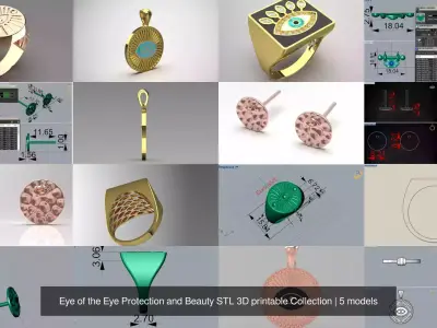 Eye of the Eye Protection and Beauty STL 3D printable Collection 3D Model Pack