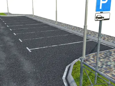 Sections of road 3D model